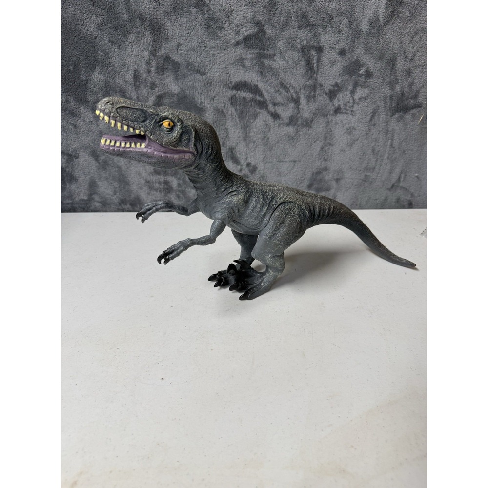 2014 Velociraptor Jurassic Dinosaur Grey Soft Rubber 2234C Toys R Us 20" Figure